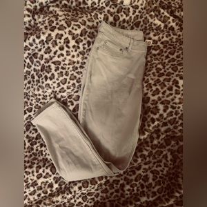 Straight leg skinny jeans - Tan Cotton Pants - size 14 - lots of pockets